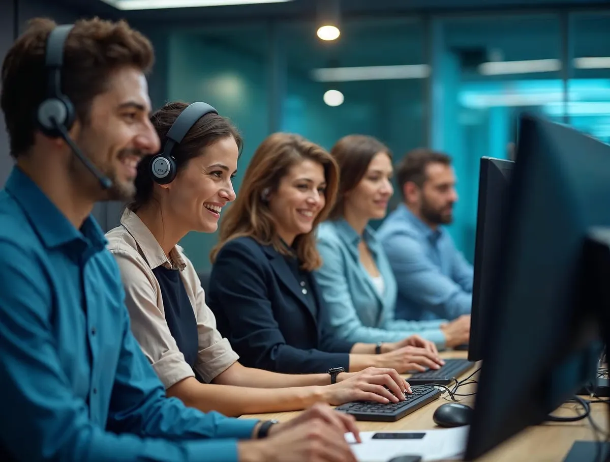 Equipo profesional de IG Telcom en oficina corporativa moderna